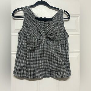 Woolrich Black & White Gingham Button-Front Tank